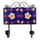 Navy Blue Yellow Floral Tiles Hook